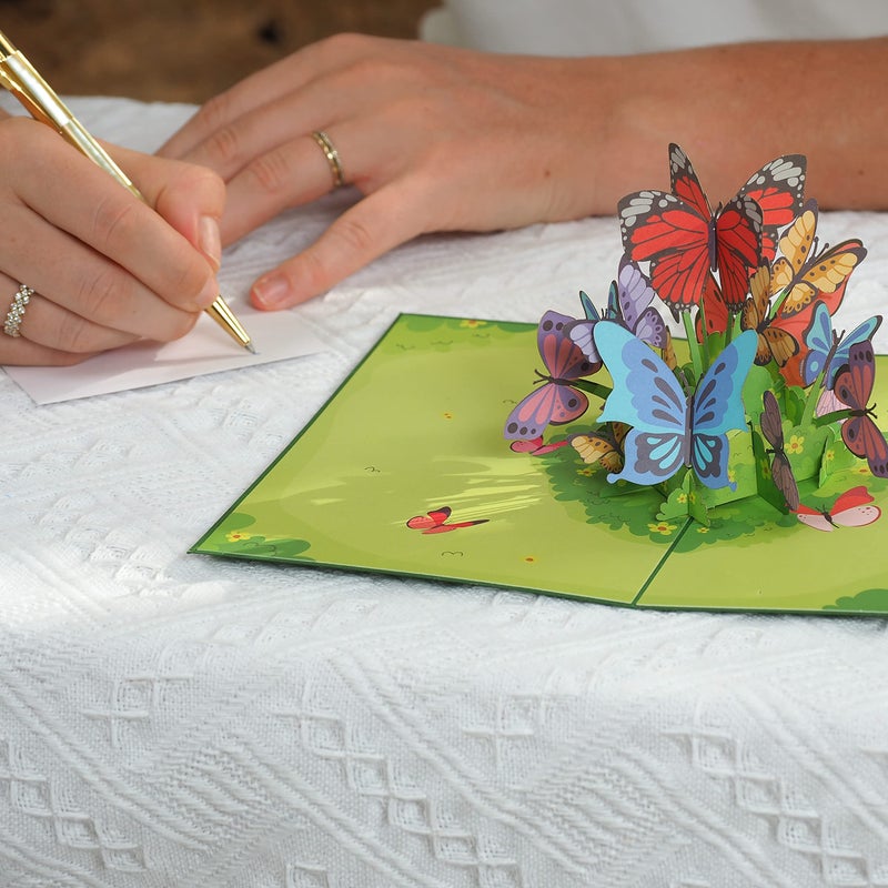 Paper Love 3D Butterflies Pop Up Valentines Day Card, Gift for Valentines Day, Birthday, Wedding, Anniversary, Thank You, Get Well, All Occasion - 5" x 7" Cover - Includes Envelope and Note Tag - Image 5